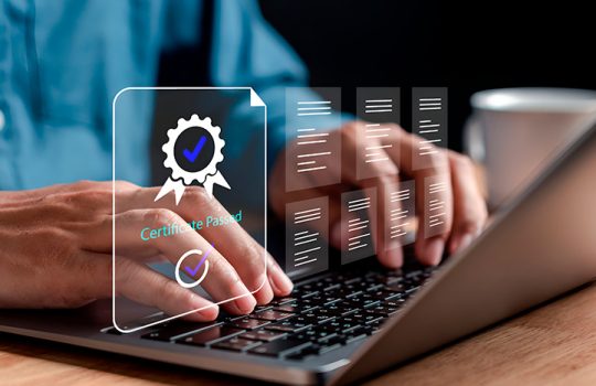 Sign assessment for certificate in online survey form, questionnaire, evaluation, online survey exam Choosing the right answer in the exam, filling out. digital form checklist improvement.